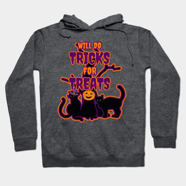 Spooky Cats Will do Tricks for Treats Hoodie by Designs_by_KC